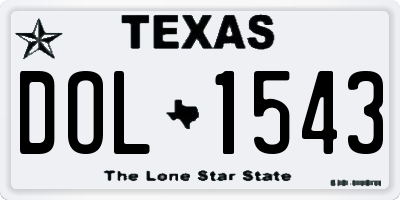 TX license plate DOL1543