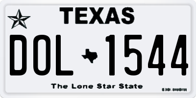 TX license plate DOL1544
