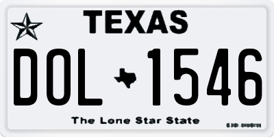 TX license plate DOL1546