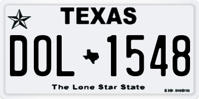 TX license plate DOL1548