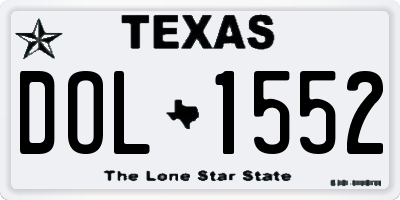 TX license plate DOL1552
