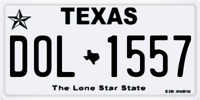 TX license plate DOL1557