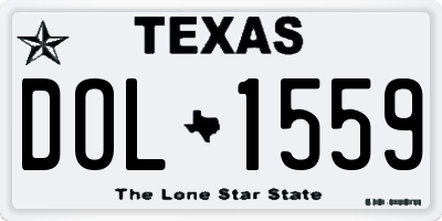 TX license plate DOL1559