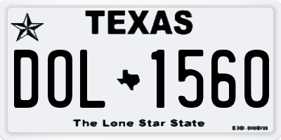 TX license plate DOL1560