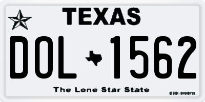 TX license plate DOL1562