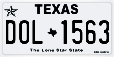 TX license plate DOL1563