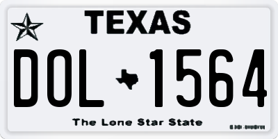 TX license plate DOL1564