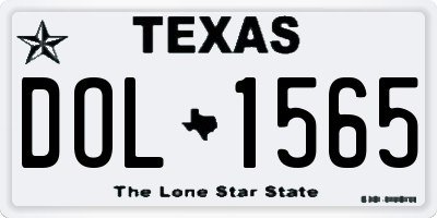 TX license plate DOL1565