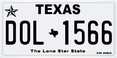 TX license plate DOL1566
