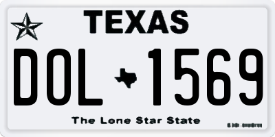 TX license plate DOL1569