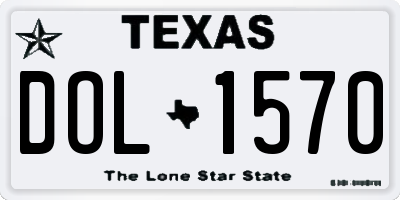 TX license plate DOL1570