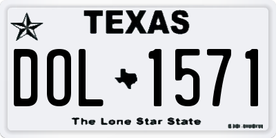 TX license plate DOL1571