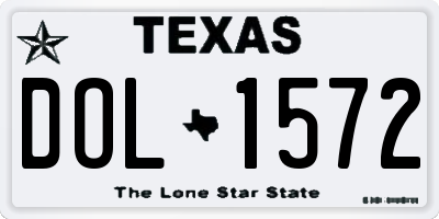 TX license plate DOL1572