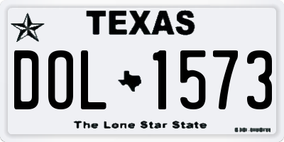 TX license plate DOL1573