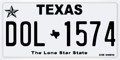 TX license plate DOL1574