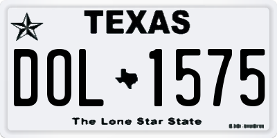 TX license plate DOL1575
