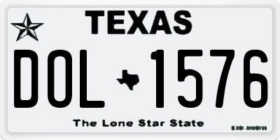 TX license plate DOL1576