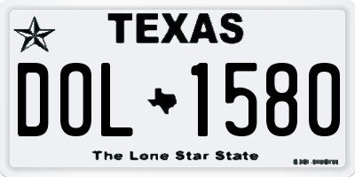 TX license plate DOL1580