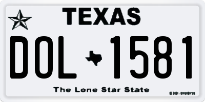 TX license plate DOL1581