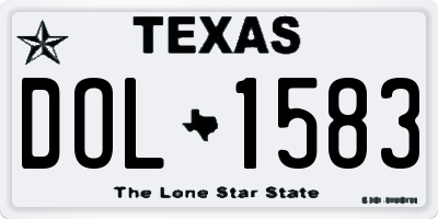 TX license plate DOL1583