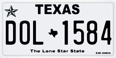 TX license plate DOL1584