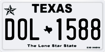 TX license plate DOL1588