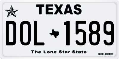 TX license plate DOL1589