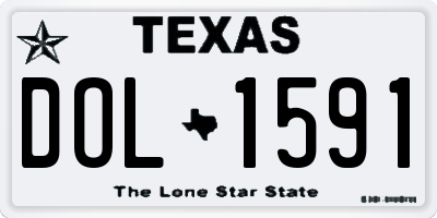TX license plate DOL1591