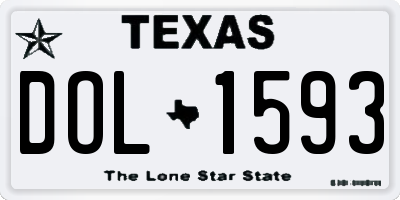 TX license plate DOL1593