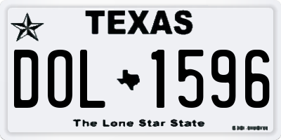 TX license plate DOL1596