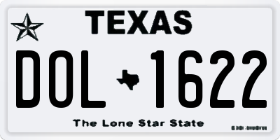TX license plate DOL1622