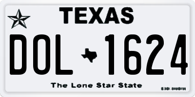 TX license plate DOL1624