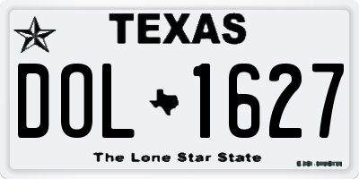 TX license plate DOL1627
