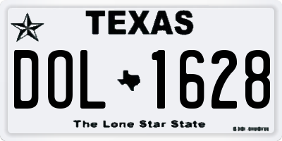 TX license plate DOL1628