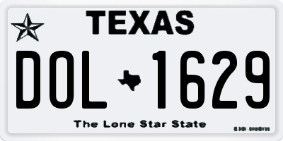 TX license plate DOL1629