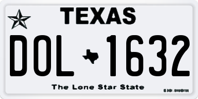 TX license plate DOL1632