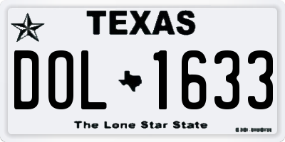 TX license plate DOL1633