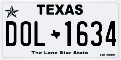 TX license plate DOL1634