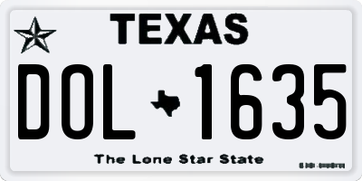 TX license plate DOL1635