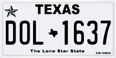 TX license plate DOL1637