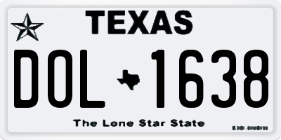TX license plate DOL1638