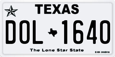 TX license plate DOL1640