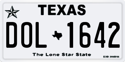 TX license plate DOL1642