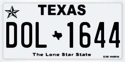 TX license plate DOL1644
