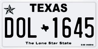 TX license plate DOL1645