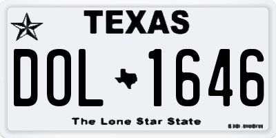 TX license plate DOL1646