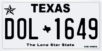TX license plate DOL1649