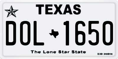 TX license plate DOL1650