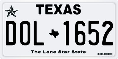 TX license plate DOL1652