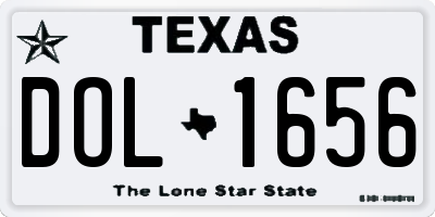 TX license plate DOL1656